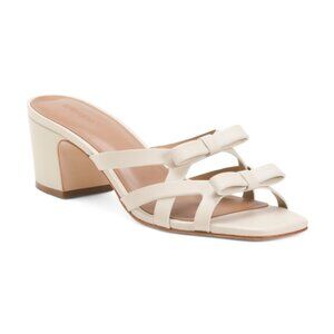 BERNARDO Made In Brazil Leather Burgo Heeled Mule Sandals